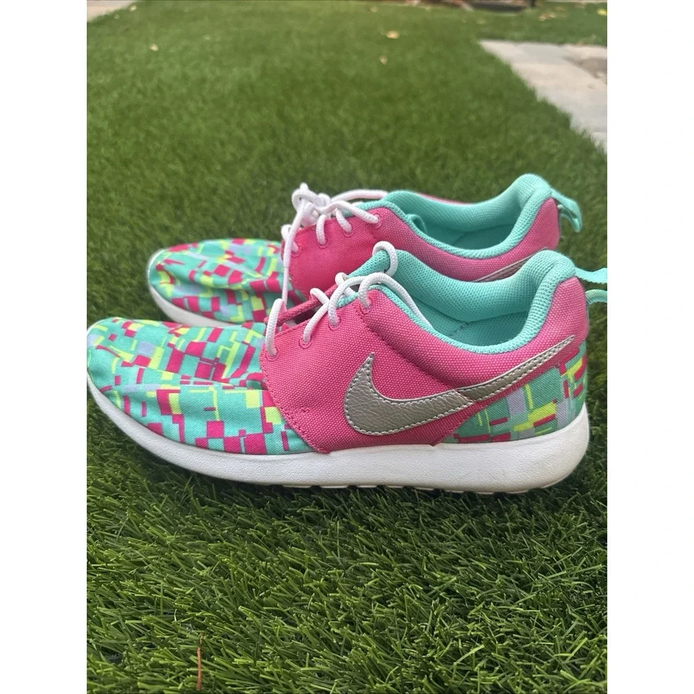 Nike Rosherun Print (GS) 677784 601 Casual Running Sneakers 7Y